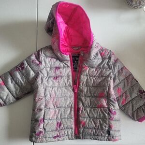 GAP Gray and Pink Kids Puffer Jacket